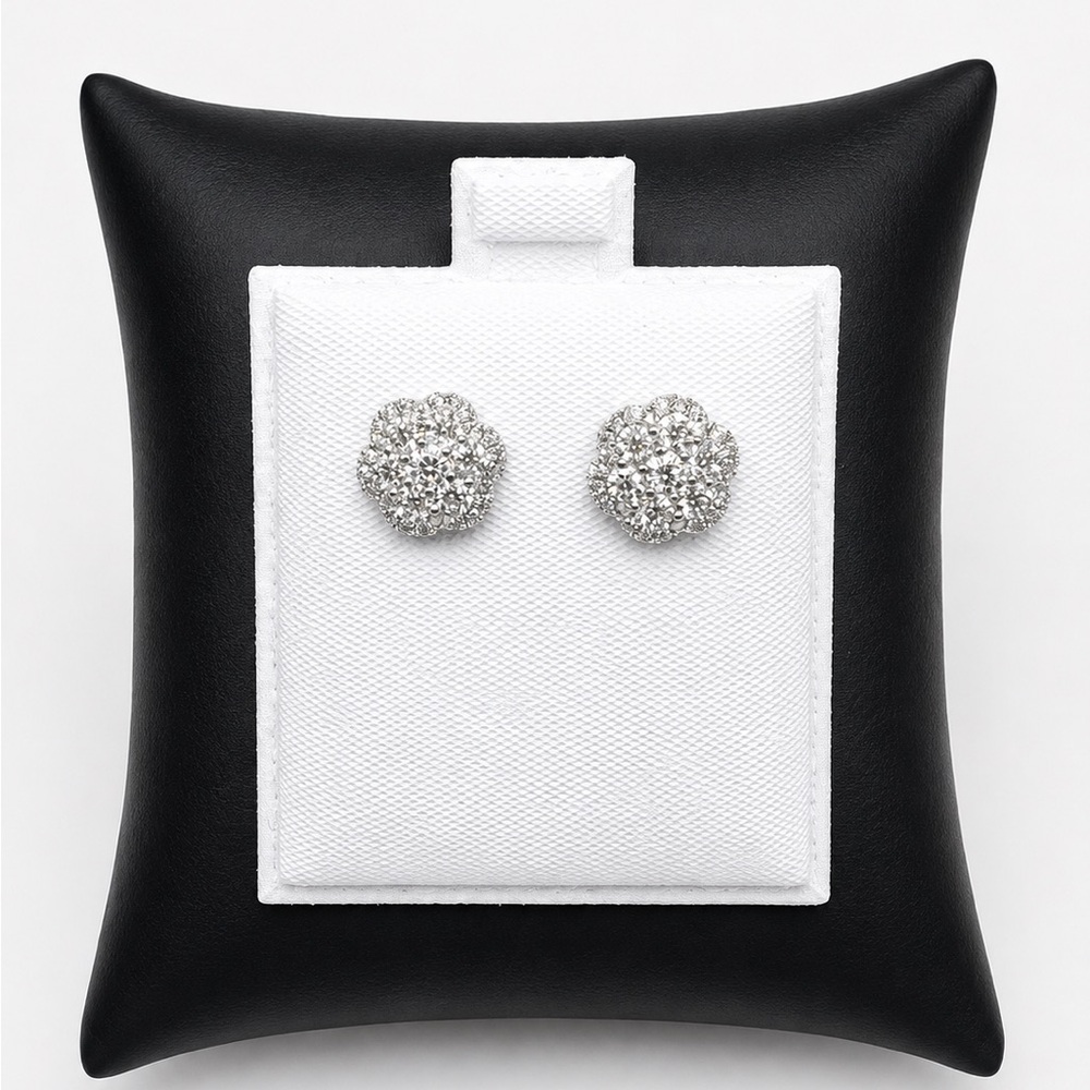 925 Sterling Silver Screw Back Flower Screw Back Stud Earrings